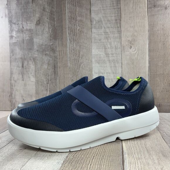 Oofos OOmg Men's Size 9 Low Recovery Shoes Sneakers Mesh Lightweight Navy Blue - Picture 1 of 12